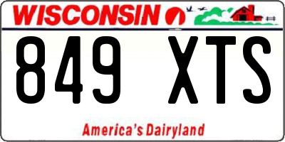 WI license plate 849XTS