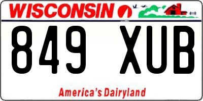 WI license plate 849XUB