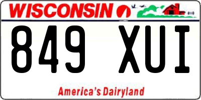 WI license plate 849XUI