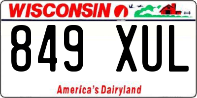 WI license plate 849XUL