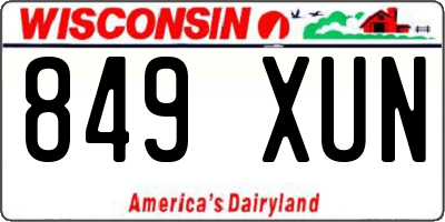 WI license plate 849XUN