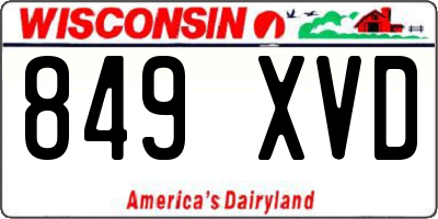WI license plate 849XVD