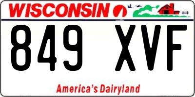 WI license plate 849XVF