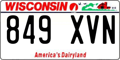 WI license plate 849XVN