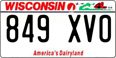 WI license plate 849XVO
