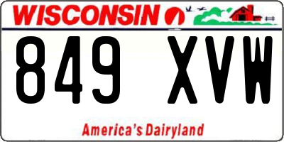WI license plate 849XVW