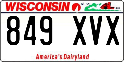 WI license plate 849XVX
