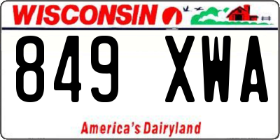 WI license plate 849XWA