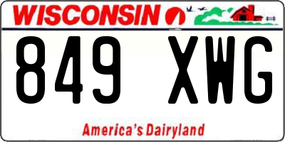 WI license plate 849XWG