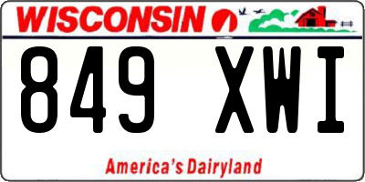 WI license plate 849XWI