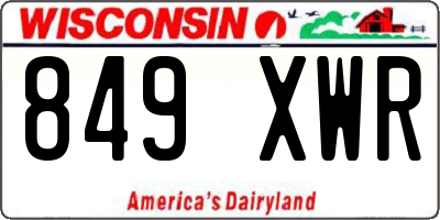 WI license plate 849XWR