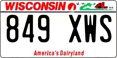 WI license plate 849XWS