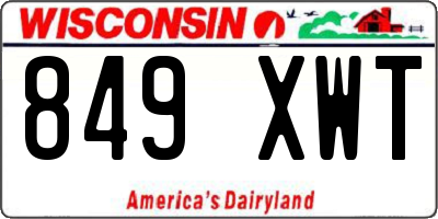 WI license plate 849XWT