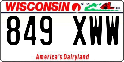 WI license plate 849XWW