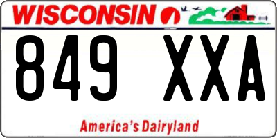 WI license plate 849XXA