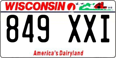 WI license plate 849XXI