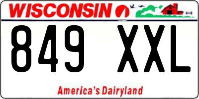 WI license plate 849XXL