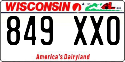 WI license plate 849XXO