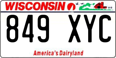WI license plate 849XYC