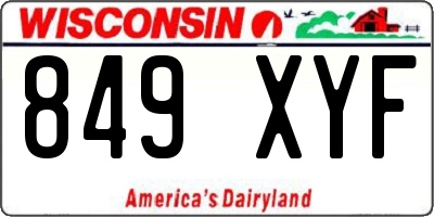 WI license plate 849XYF