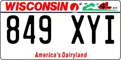 WI license plate 849XYI