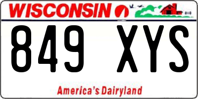 WI license plate 849XYS