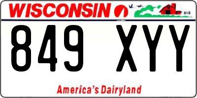 WI license plate 849XYY