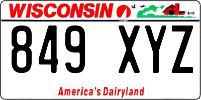WI license plate 849XYZ