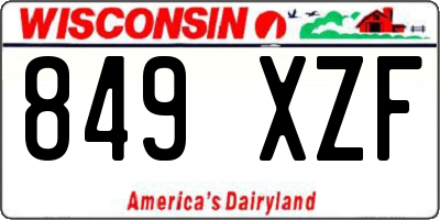 WI license plate 849XZF
