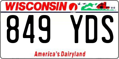 WI license plate 849YDS