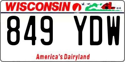 WI license plate 849YDW