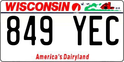 WI license plate 849YEC