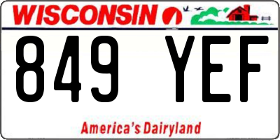WI license plate 849YEF