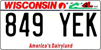 WI license plate 849YEK