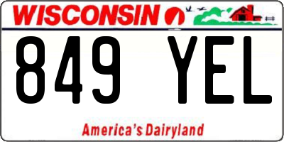 WI license plate 849YEL
