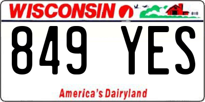 WI license plate 849YES