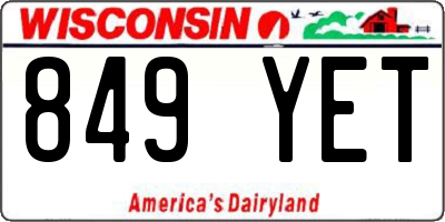 WI license plate 849YET
