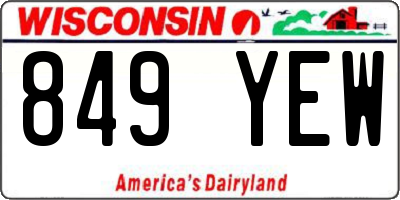 WI license plate 849YEW