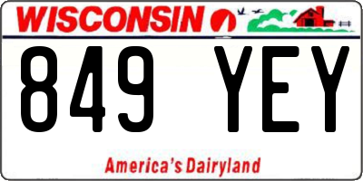 WI license plate 849YEY