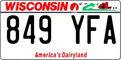 WI license plate 849YFA