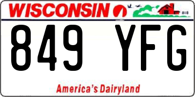WI license plate 849YFG
