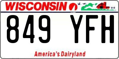 WI license plate 849YFH