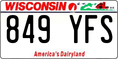 WI license plate 849YFS