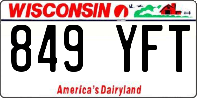 WI license plate 849YFT