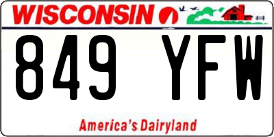 WI license plate 849YFW
