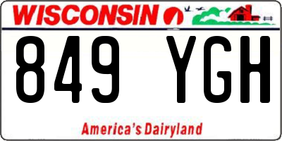 WI license plate 849YGH