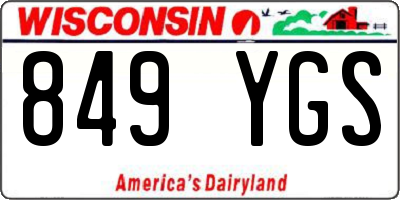 WI license plate 849YGS