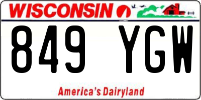 WI license plate 849YGW