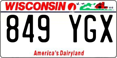 WI license plate 849YGX