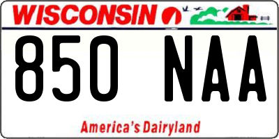 WI license plate 850NAA